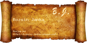 Bozsin Janka névjegykártya